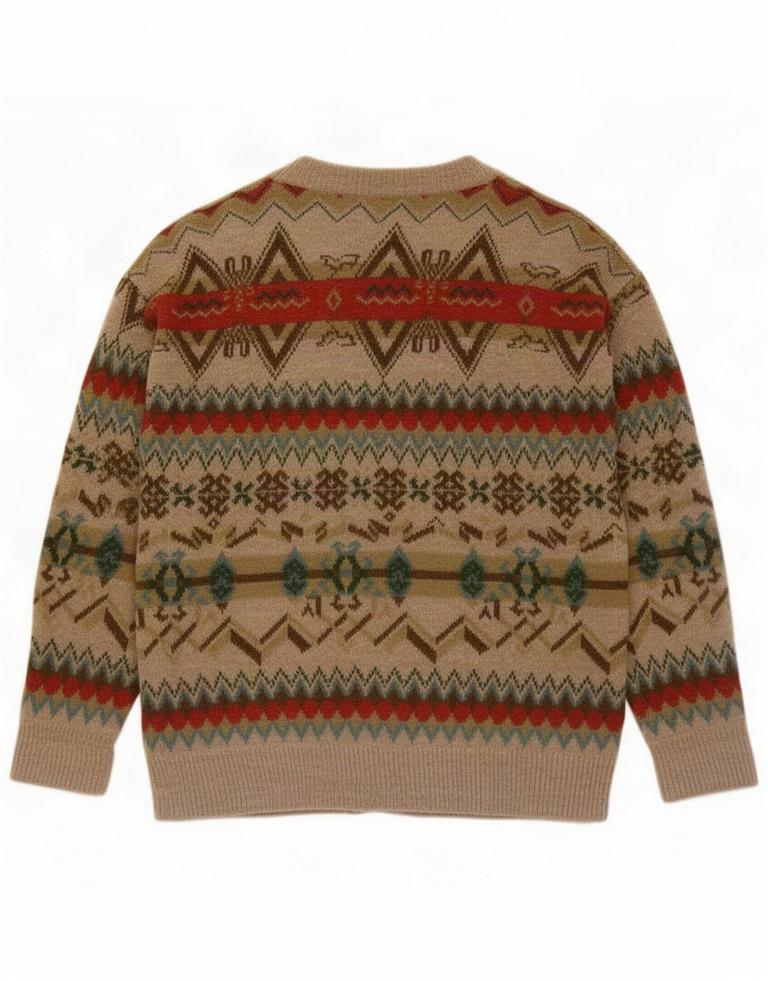 Ανδρικό πουλόβερ Quadro Cardigan Medium Beige Geometric