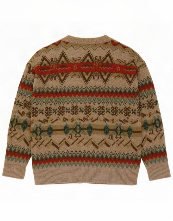 Ανδρικό πουλόβερ Quadro Cardigan Medium Beige Geometric