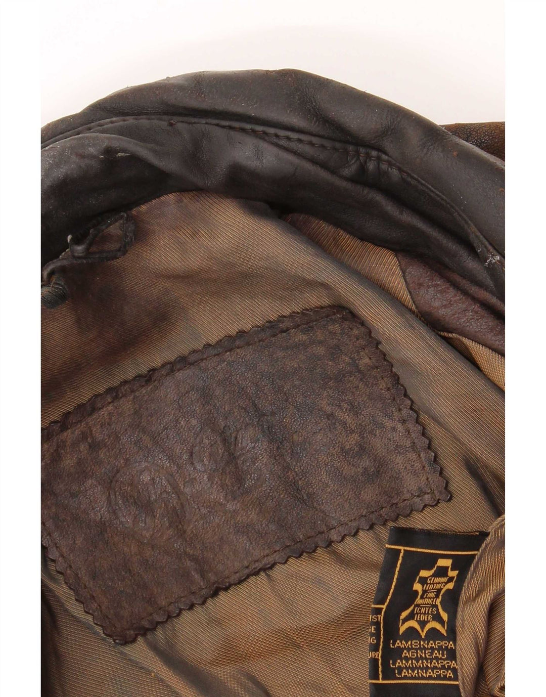 Ανδρικό δερμάτινο μπουφάν Gina Bacconi UK 36 Small Brown Patchwork Retro