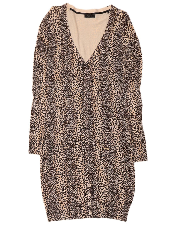 Γυναικείο μακρυμάνικο φόρεμα Guess UK 12 Medium Beige Animal print