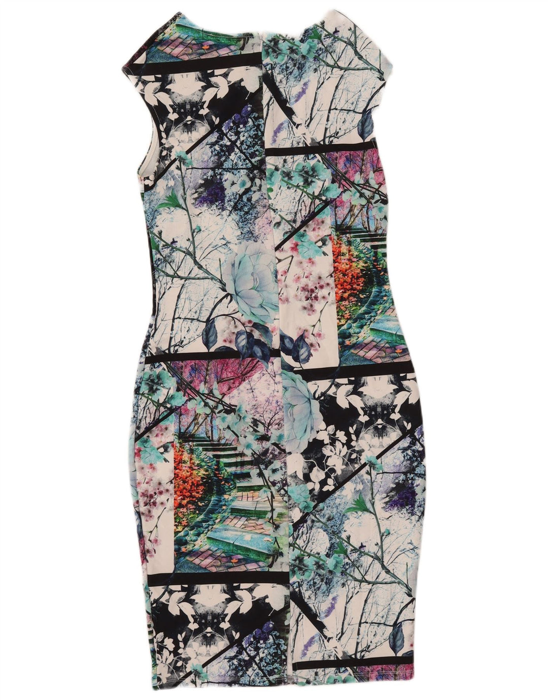 Lipsy Γυναικείο Γραφικό Φόρεμα Bodycon UK 10 Μικρός Πολύχρωμος Πολυεστέρας