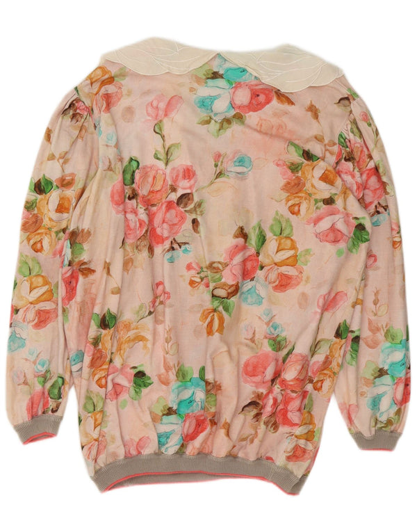 Vintage Γυναικεία Oversized Μπλούζα Top IT 48 XL Πολύχρωμο Βαμβακερό Floral
