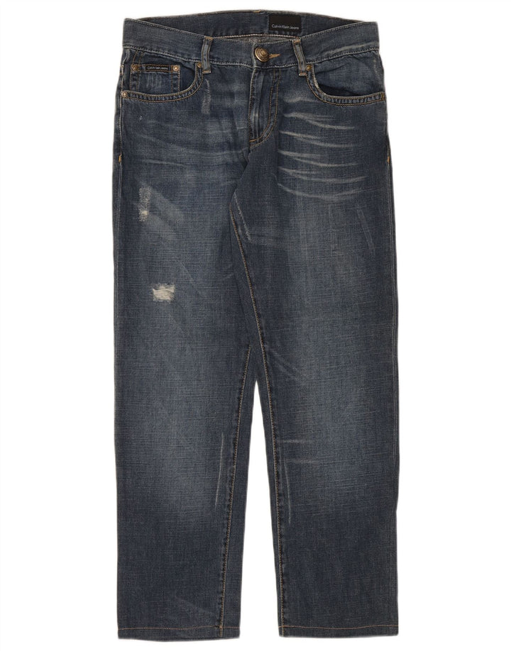 Ανδρικό τζιν Calvin Klein Distressed Straight W31 L28 Blue Cotton