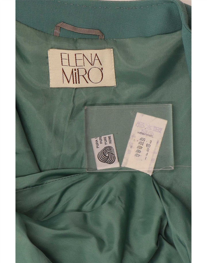 ELENA MIRO Γυναικείο σακάκι με 4 κουμπιά UK 20 2XL Πράσινο παρθένο μαλλί