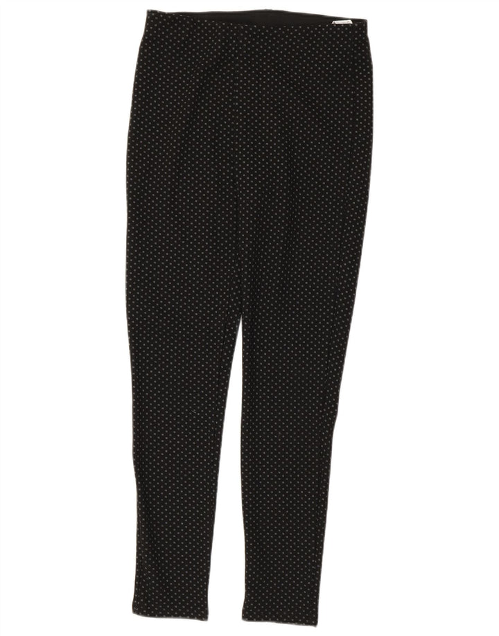 Zara Γυναικείο Slim Casual Παντελόνι Medium W28 L28 Μαύρο γεωμετρικό πολυεστέρα