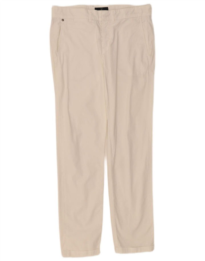 Γυναικείο ίσιο παντελόνι Chino Fay W29 L29 Λευκό βαμβακερό