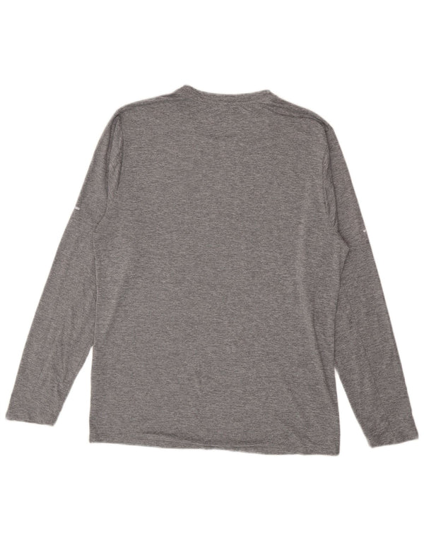 Nike Mens Dri Fit Top Long Sleeve Medium Grey Polyester