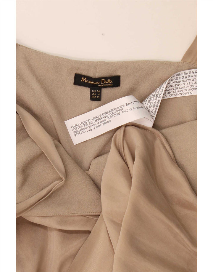 Massimo Dutti Γυναικείο Αμάνικο Maxi Φόρεμα EU 34 2XS Beige Polyester