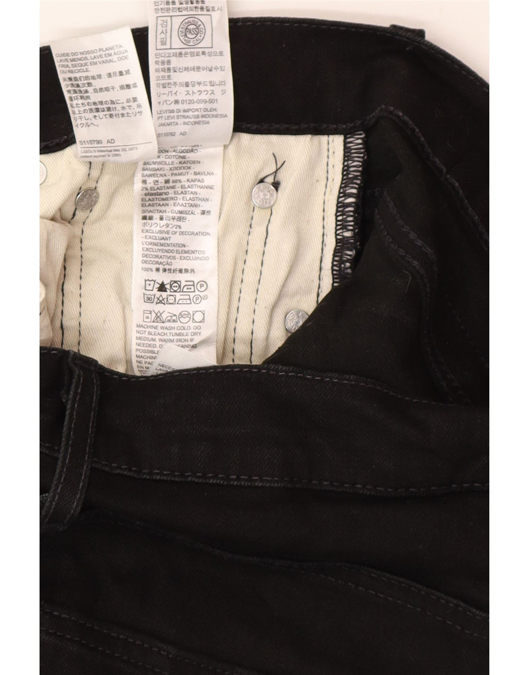 Ανδρικό τζιν Levi's Slim W30 L30 μαύρο βαμβακερό