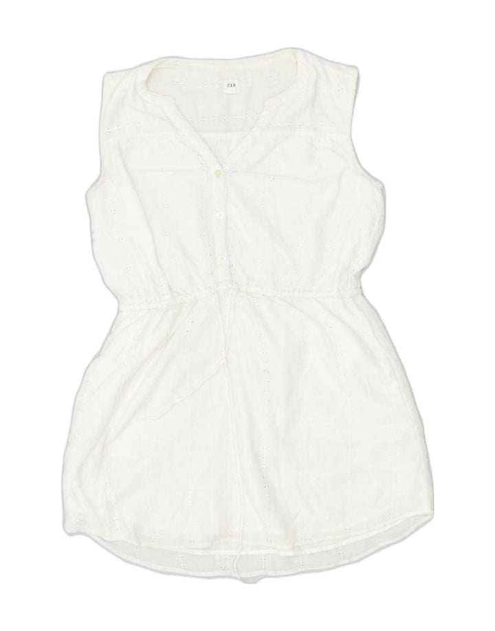 GAP Womens Sundress UK 10 Small White Cotton Classic | Vintage | Thrift | Second-Hand | Used Clothing | Messina Hembry 