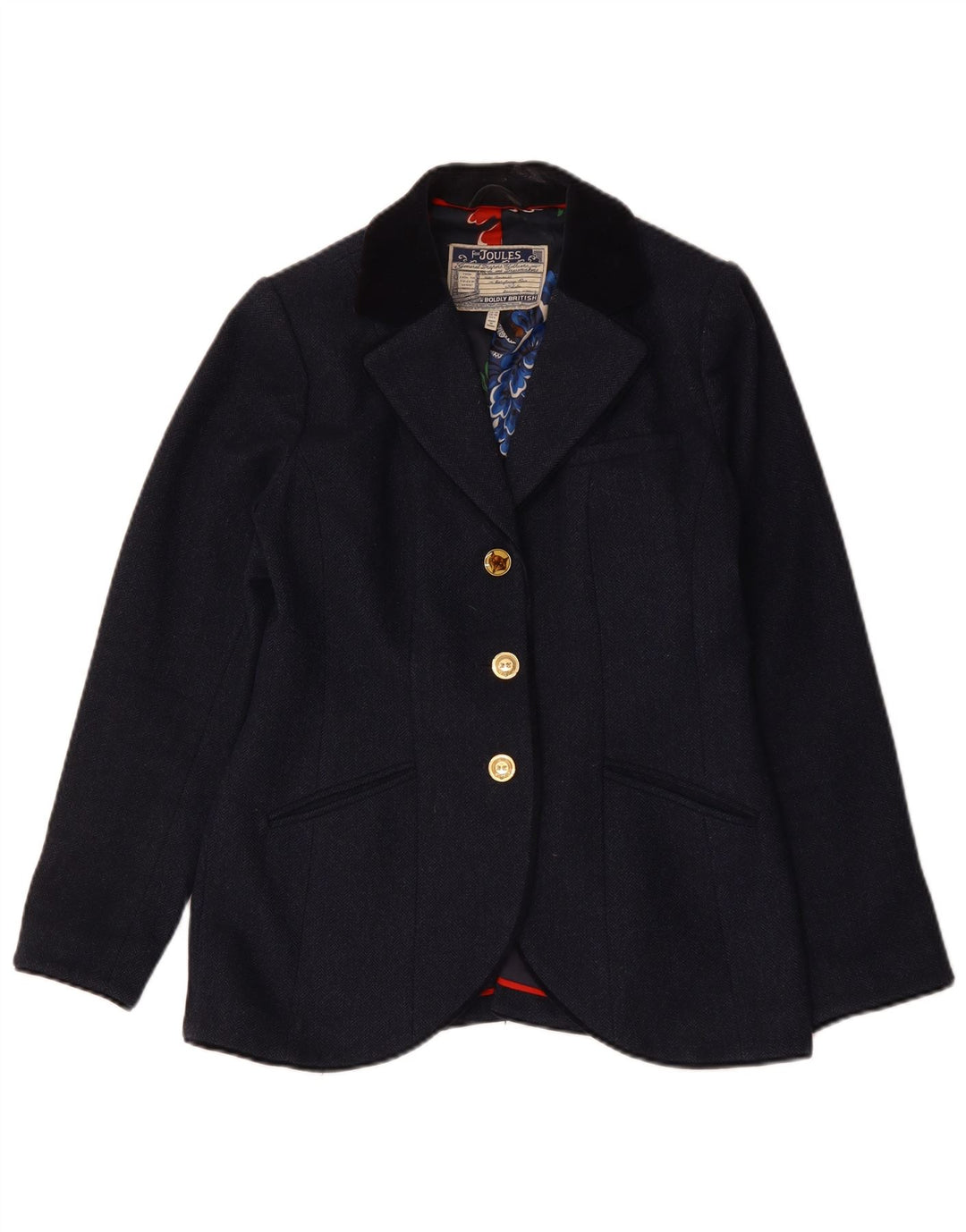 Joules Γυναικείο τζάκετ blazer UK 14 Large Navy Blue Wool