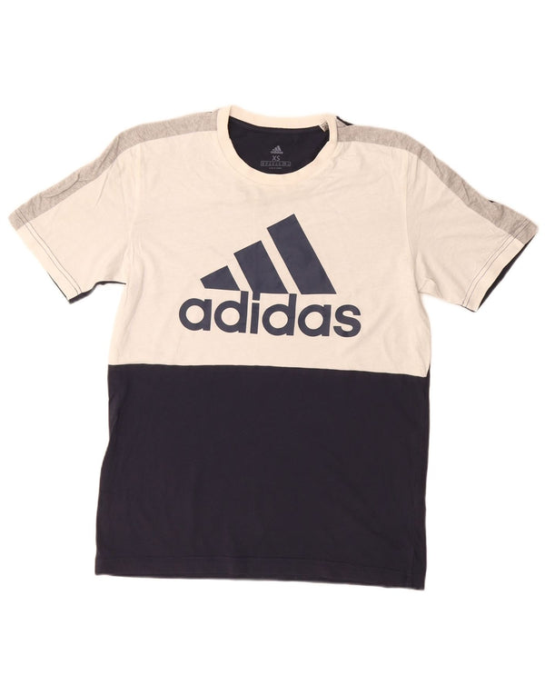 Ανδρικό γραφικό T-Shirt Adidas Top XS Navy Blue Colorblock Βαμβακερό