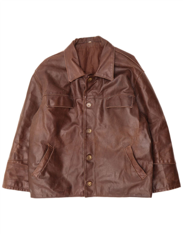 Ανδρικό Δερμάτινο Μπουφάν Bayside UK 42 XL Καφέ Δερμάτινο
