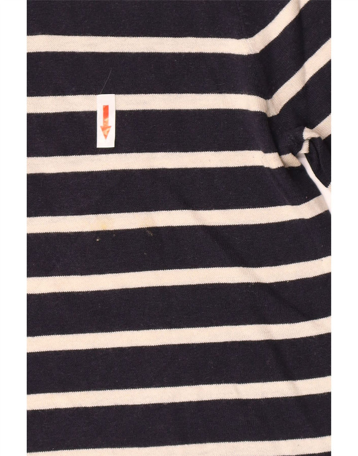 Massimo Dutti Γυναικείο πουλόβερ με ρολό λαιμόκοψη UK 10 Small Navy Blue ριγέ