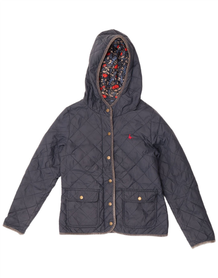 Jack Wills Γυναικείο Καπιτονέ μπουφάν με κουκούλα UK 8 Small Navy Blue Nylon