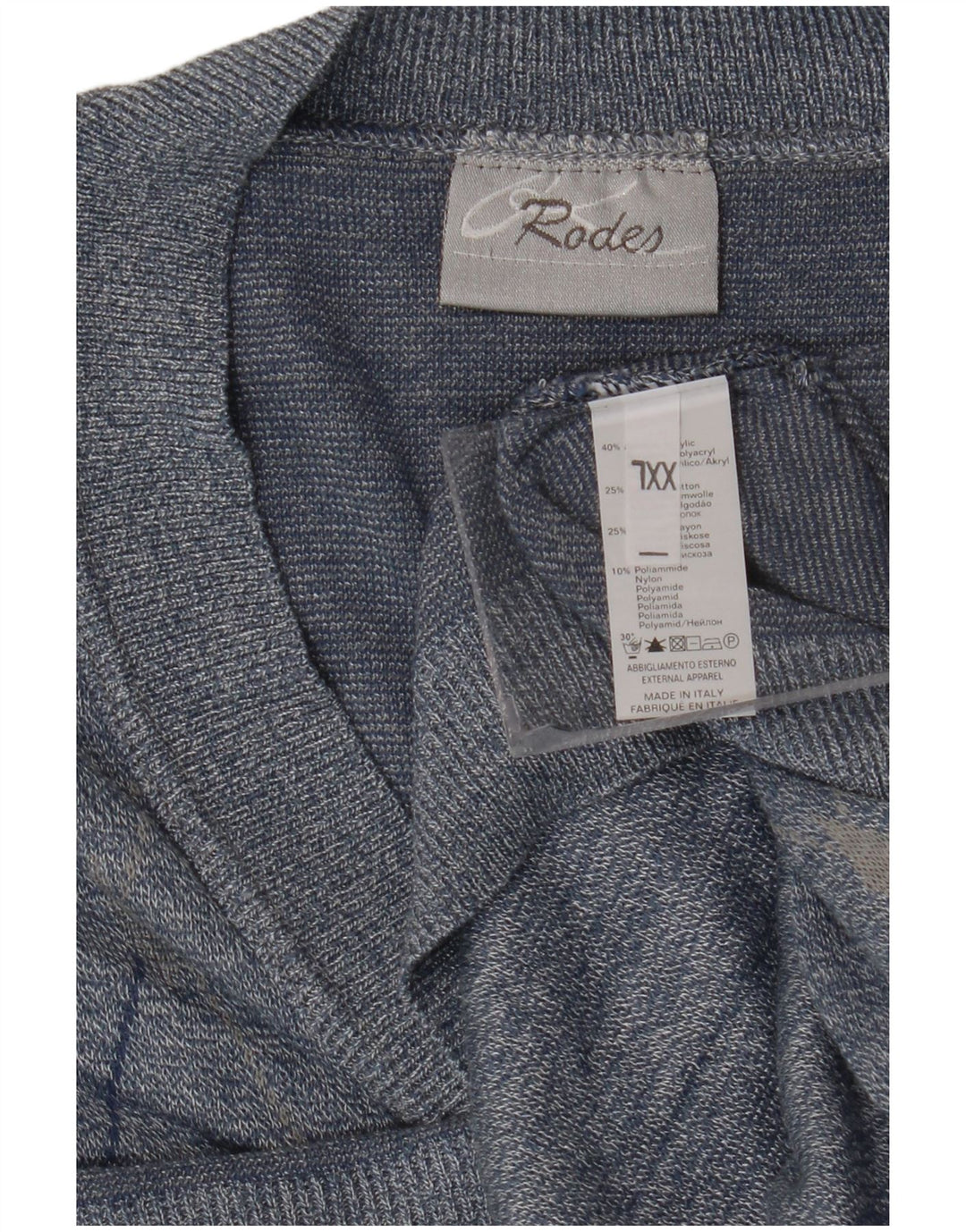 Ανδρική ζακέτα Rodes 2XL Μπλε Argyle/Ακρυλικό Διαμάντι
