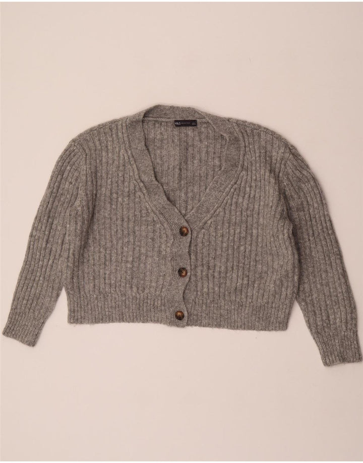 Marks & Spencer Γυναικείο Crop Oversized Ζακέτα πουλόβερ UK 16 Large Grey