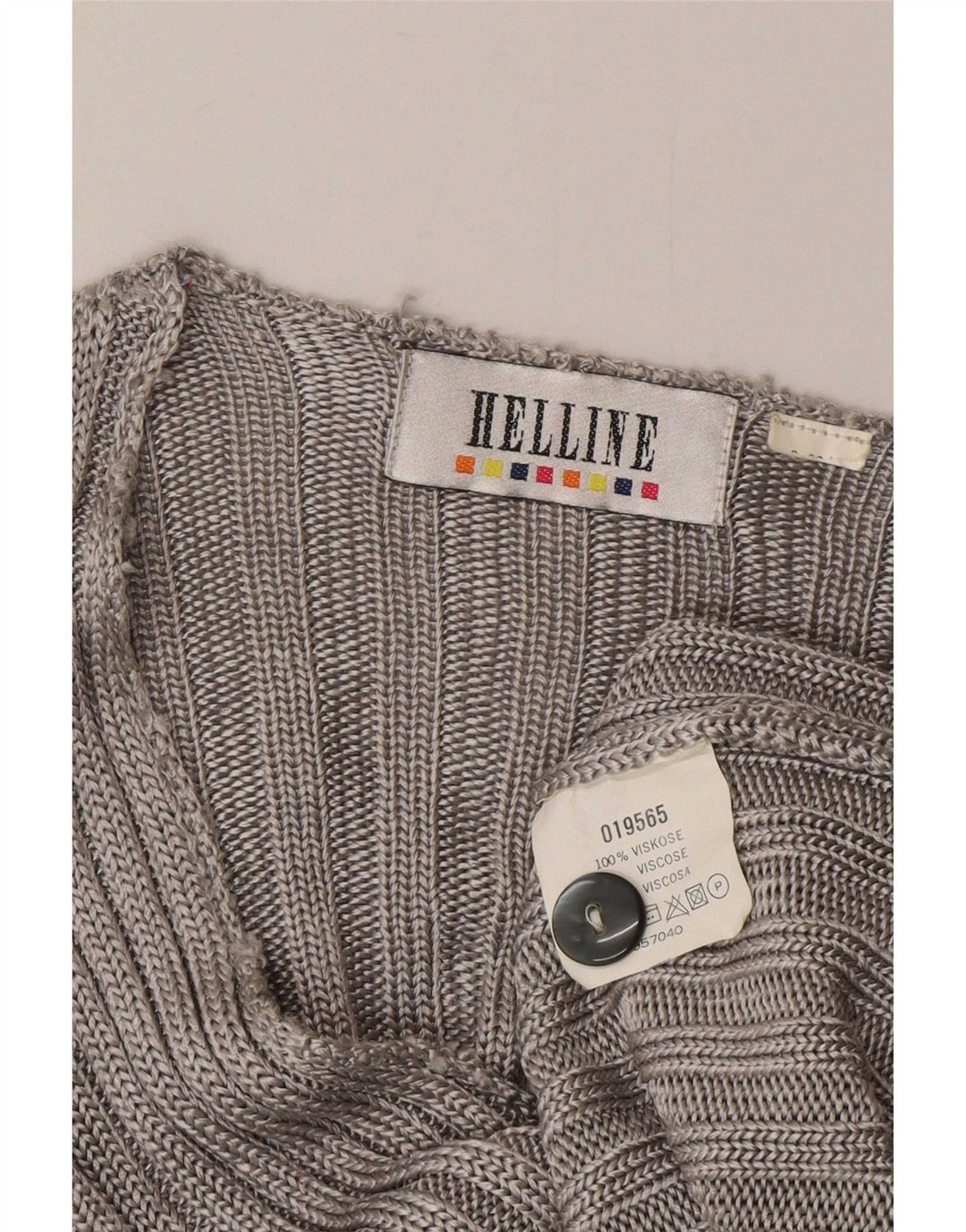HELLINE Γυναικείο πουλόβερ Crop Cardigan UK 10 Small Grey Viscose