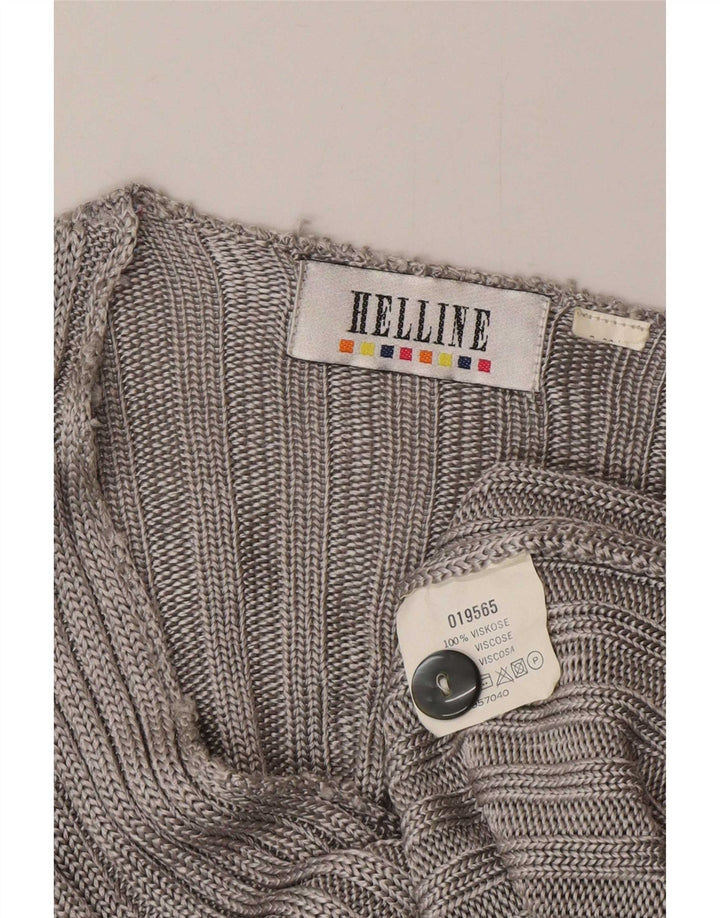 HELLINE Γυναικείο πουλόβερ Crop Cardigan UK 10 Small Grey Viscose