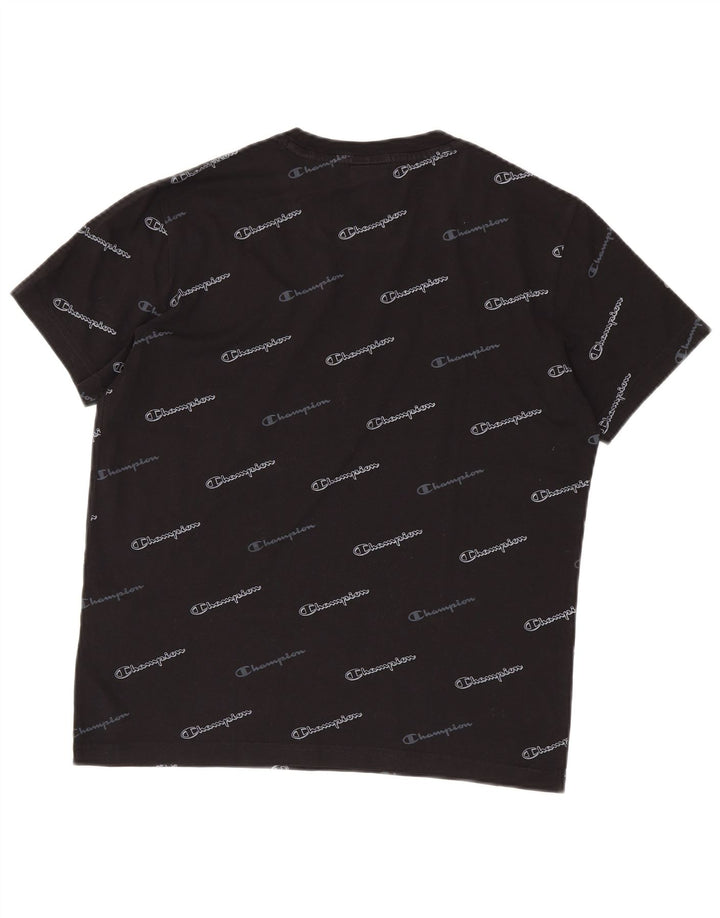 Champion Ανδρικό γραφικό T-Shirt Top Μικρό μαύρο βαμβακερό