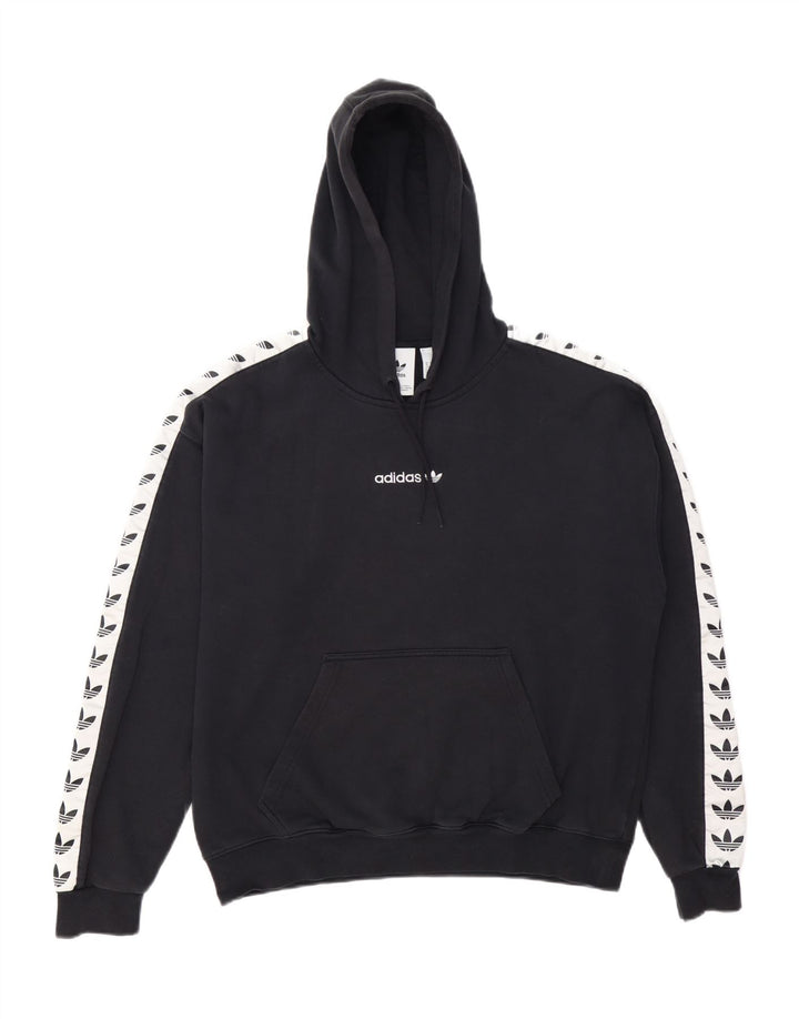 Ανδρικό γραφικό κουκούλα ADIDAS, μεσαίο μαύρο χρώμα, βαμβακερό