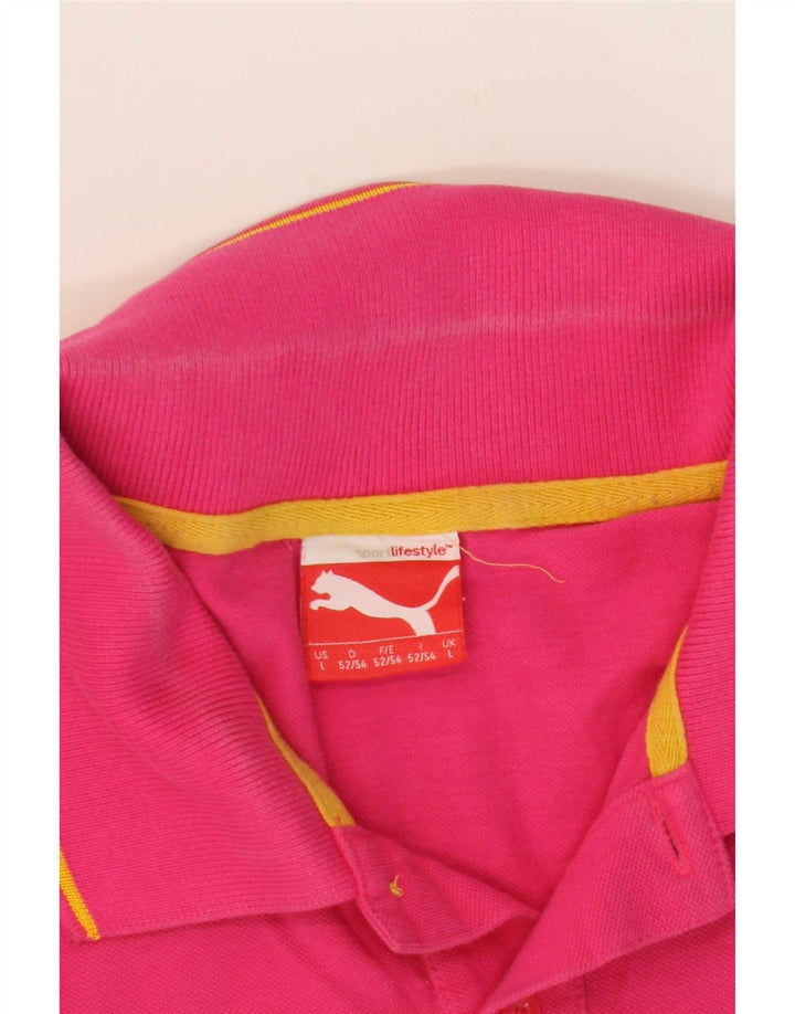 Ανδρικό πουκάμισο πόλο Puma μεγάλο ροζ
