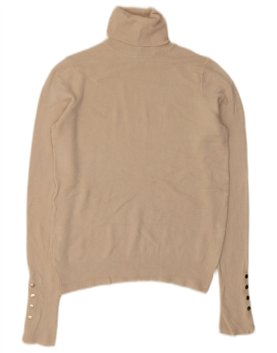 Zara Γυναικείο πουλόβερ με ρολό λαιμόκοψη UK 10 Small Beige