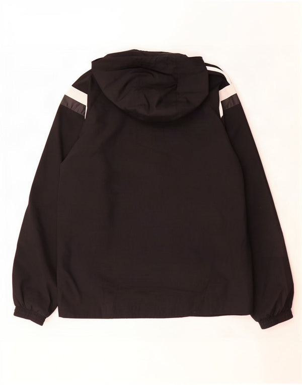 Adidas Mens Hooded Rain Jacket UK 36 Small Black Colourblock Polyester