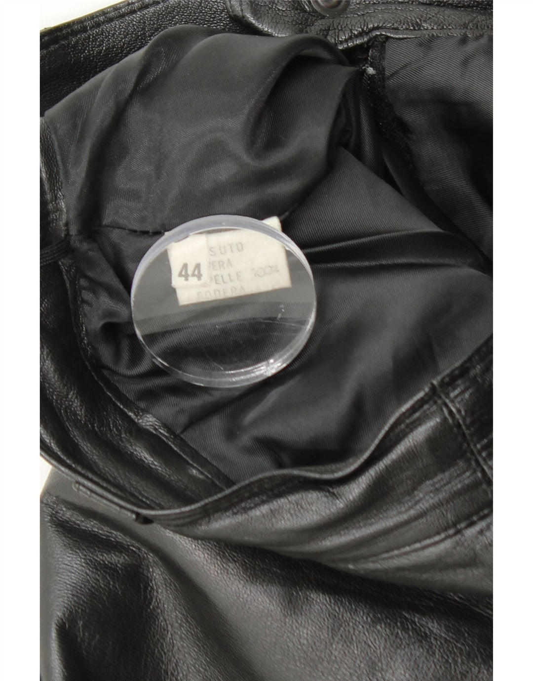 VINTAGE Γυναικεία Ψηλόμεση Δερμάτινη Φούστα IT 44 Medium W26 Μαύρη Δερμάτινη