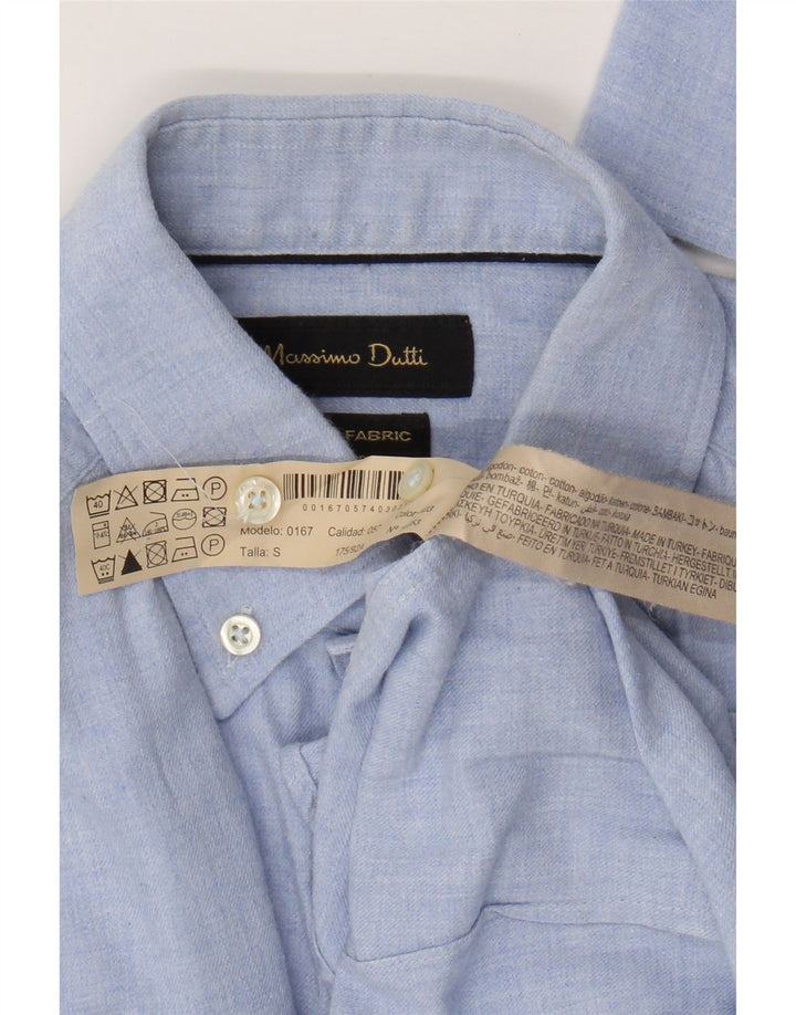 Ανδρικό πουκάμισο Massimo Dutti Μικρό Μπλε Βαμβακερό