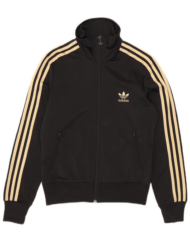 Γυναικεία αθλητική φόρμα γραφικών Adidas Top Jacket UK 14 Medium Black Polyester