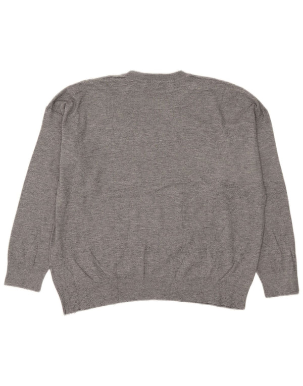 Zara γυναικείο πουλόβερ υπερμεγέθη Crew Neck Jumper UK 16 Large Grey Flecked