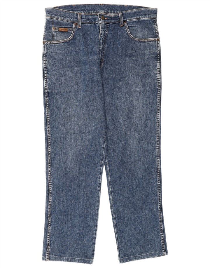 Ανδρικό τζιν WRANGLER ίσιο W34 L30 Μπλε βαμβακερό