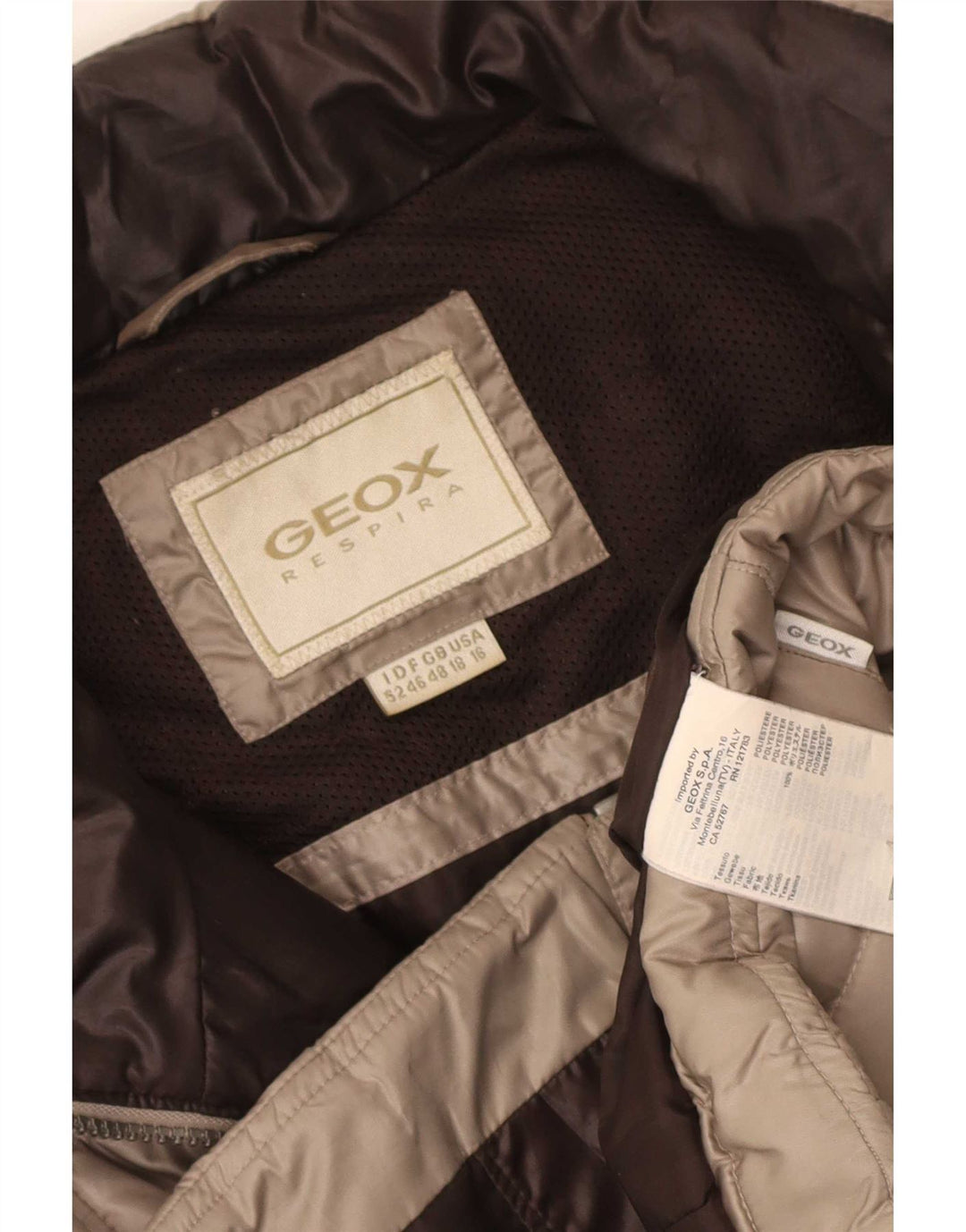 Γυναικείο μπουφάν Geox Respira με επένδυση UK 18 XL Beige Polyester