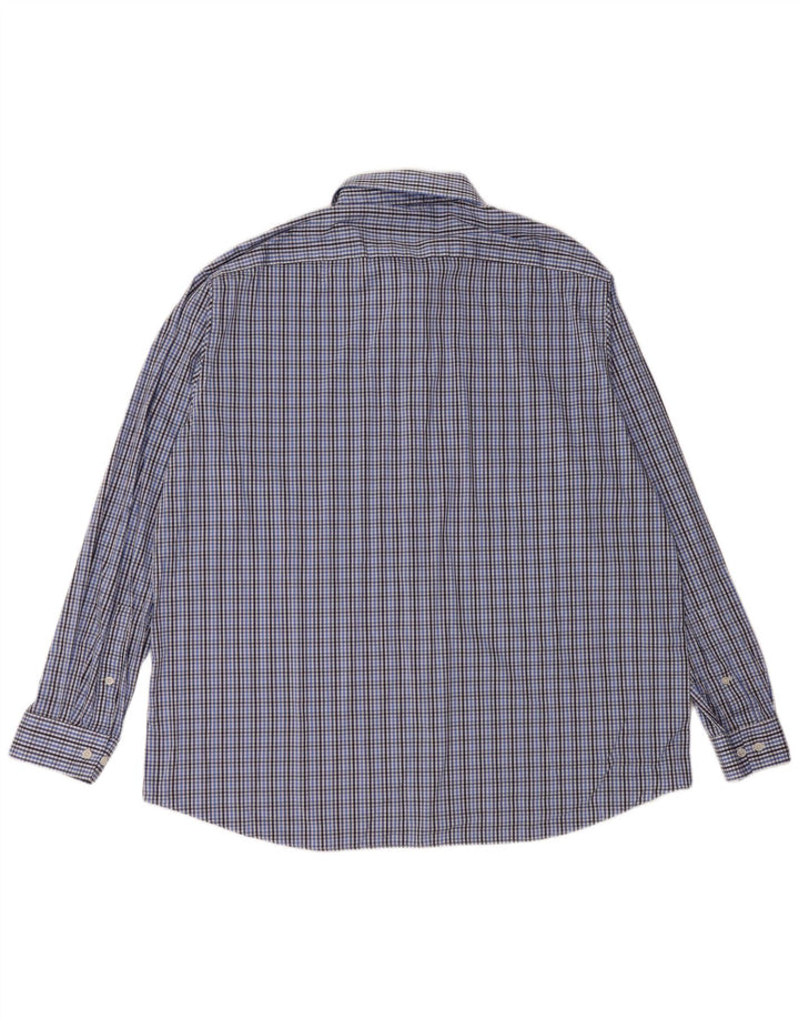 MICHAEL KORS Ανδρικό πουκάμισο Slim Fit Size 18 1/2 2XL Blue Check Cotton