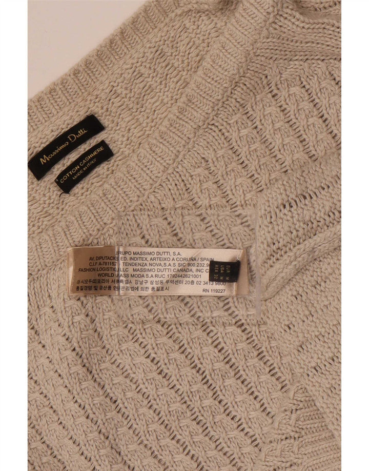 Massimo Dutti Γυναικείο πουλόβερ με λαιμόκαυστο UK 14 μεσαίο βαμβακερό γκρι