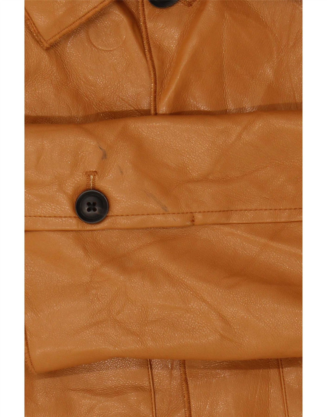 Zara Ανδρικό Μπουφάν από Faux Leather UK 36 Small Brown Πολυουρεθάνης