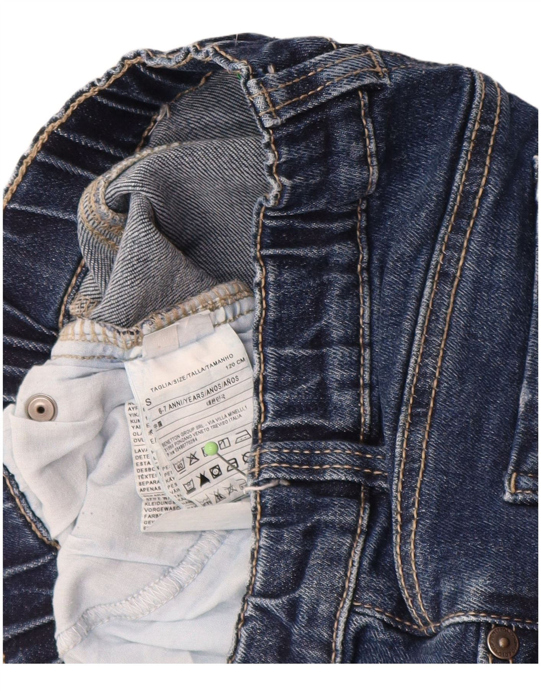 BENETTON Boys Justin Straight Jeans 6-7 ετών W22 L17 Blue Cotton