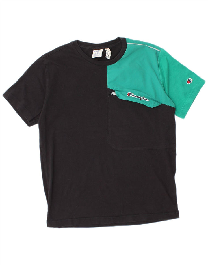 Ανδρικό T-Shirt Champion Top Small Black Colourblock Βαμβακερό
