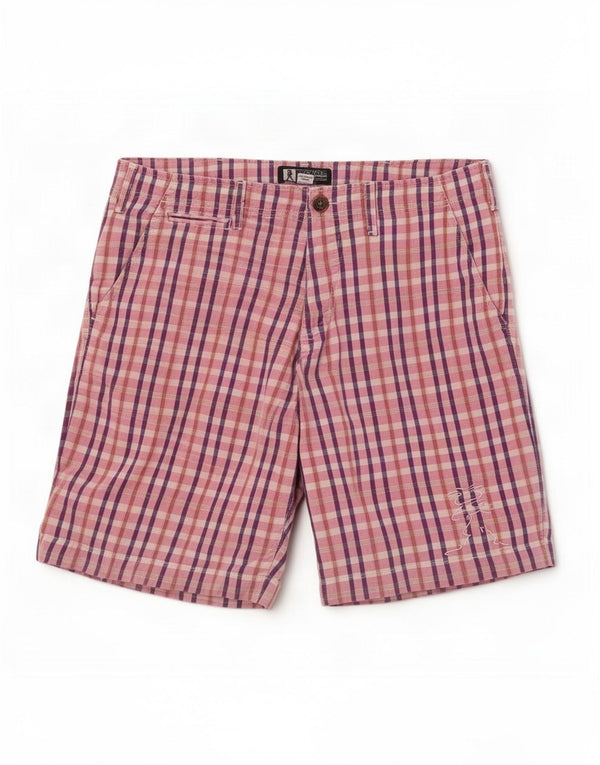 Ανδρικό σορτς Chino Pickwick Medium W31 Ροζ βαμβακερό καρό
