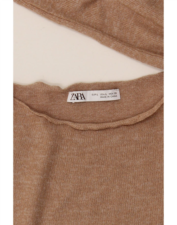 Zara Γυναικείο τοπ μακρυμάνικο UK 16 Large Beige