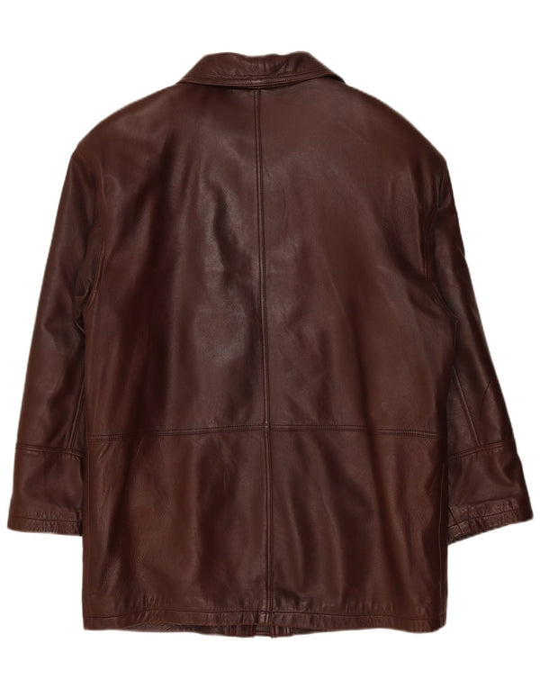 Vintage Ανδρικό Δερμάτινο Παλτό UK 38 Medium Burgundy