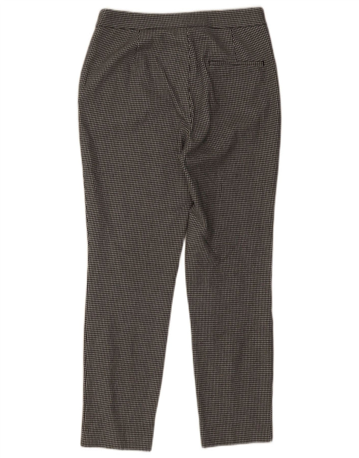 Zara Γυναικείο Slim Cropped Παντελόνι Small W26 L26 Black Houndstooth