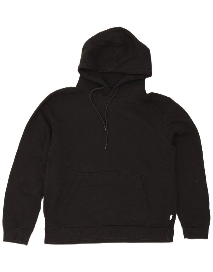 Jack & Jones Ανδρικό μπλουζάκι με κουκούλα, μεγάλο μαύρο πολυεστέρα