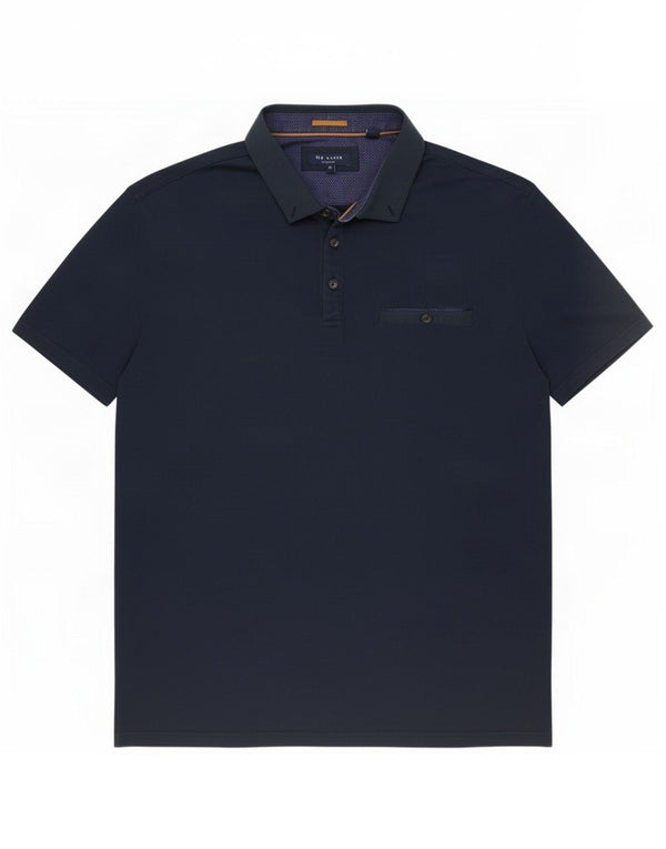 Ted Baker Ανδρικό πουκάμισο Polo Νούμερο 6 2XL Navy Blue Βαμβακερό