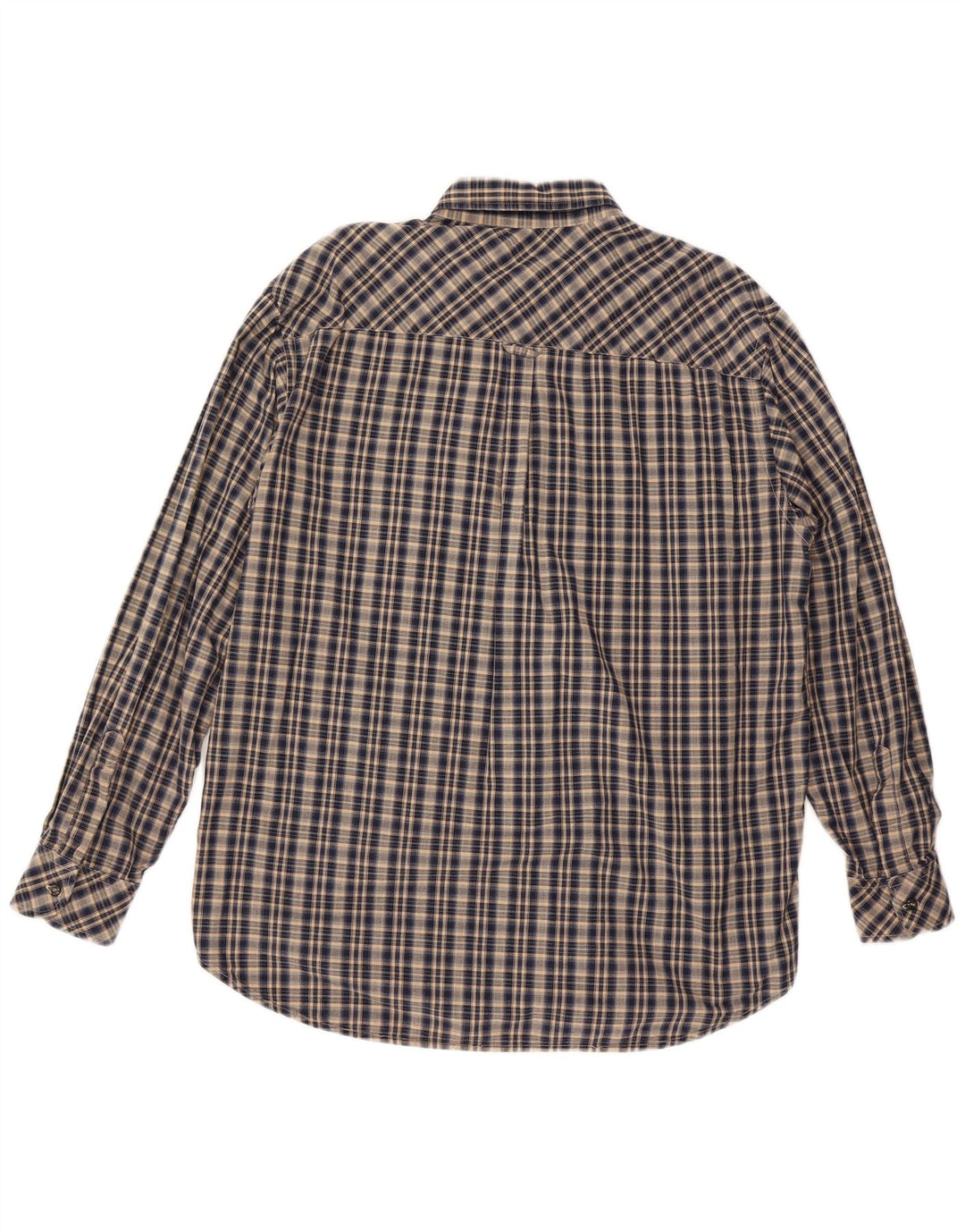 CARRERA Mens Shirt Size 43/44 XL Navy Blue Check Cotton
