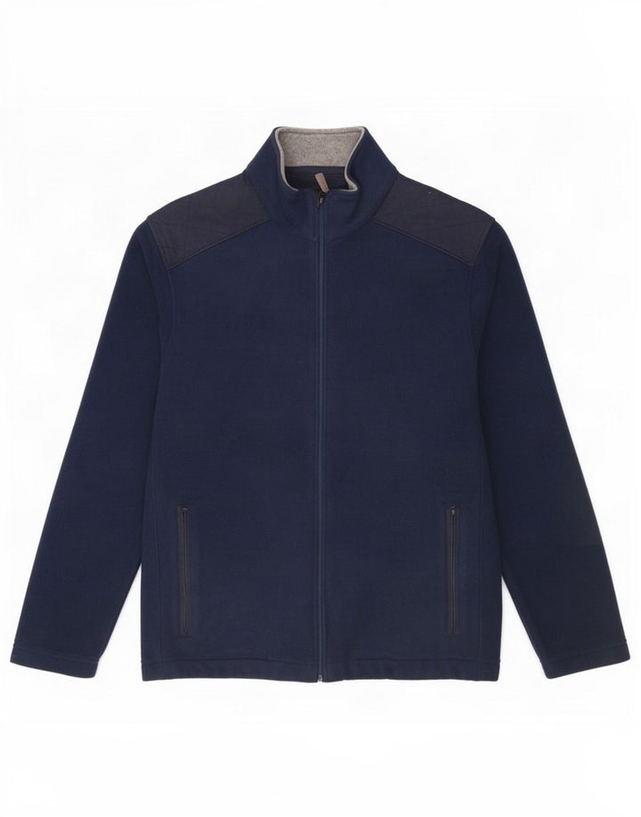 Marks & Spencer Ανδρικό Fleece Jacket UK 38 Medium Navy Blue Polyester