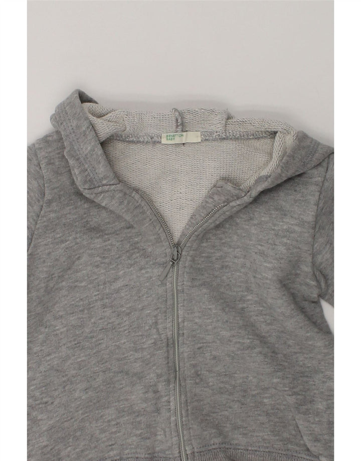 BENETTON Baby Boys Zip Hoodie Sweater 6-9 Months Grey Cotton | Vintage Benetton | Thrift | Second-Hand Benetton | Used Clothing | Messina Hembry 