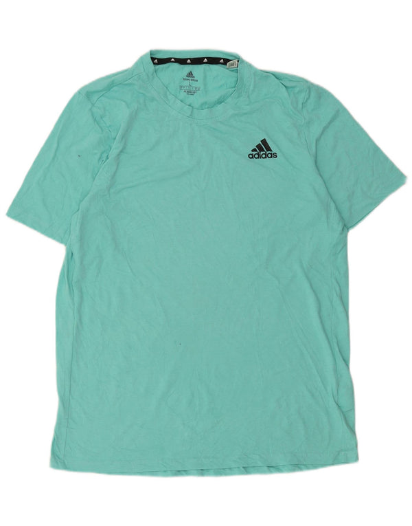 Adidas Ανδρικό T-Shirt Aeroready Top μεγάλο πράσινο βαμβακερό