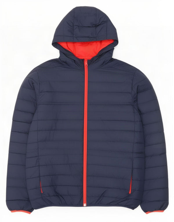 Quiksilver Boys Hooded Jacket 15-16 Years XL Navy Blue Polyester